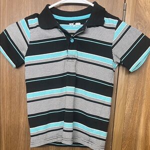 Wonderkids Polo with Black, Blue, and White Stripes